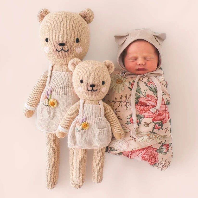 Meet  Goldie the Honey Bear  – Hand-Knit Companion with a Cause (gives 10 meals) - Unpredictable Gifts
