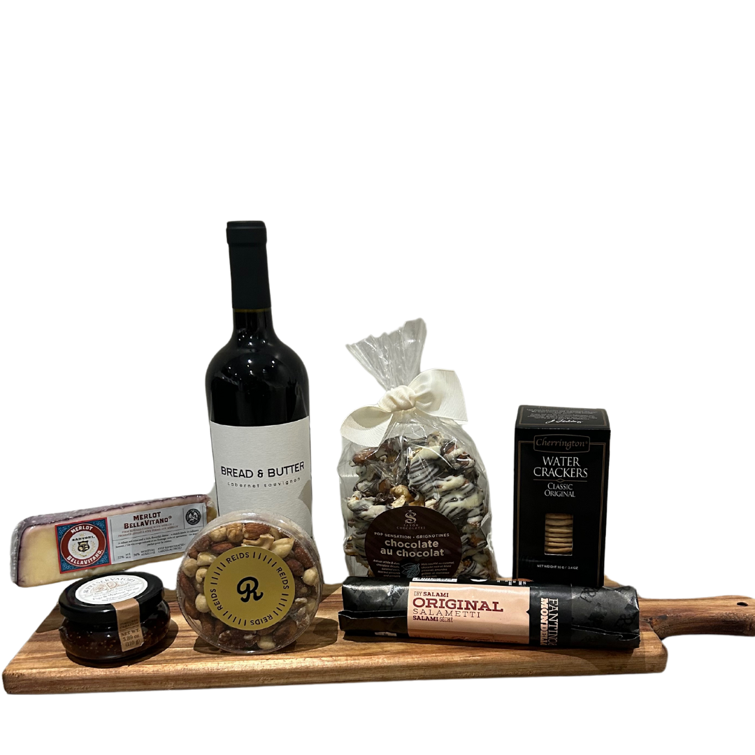 Sip, Snack & Relax Charcuterie Basket - Unpredictable Gifts