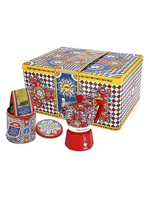 Dolce & Gabbana Bialetti x Dolce & Gabbana Moka Express 3-Cup Espresso Maker & Coffee Set - Unpredictable Gifts