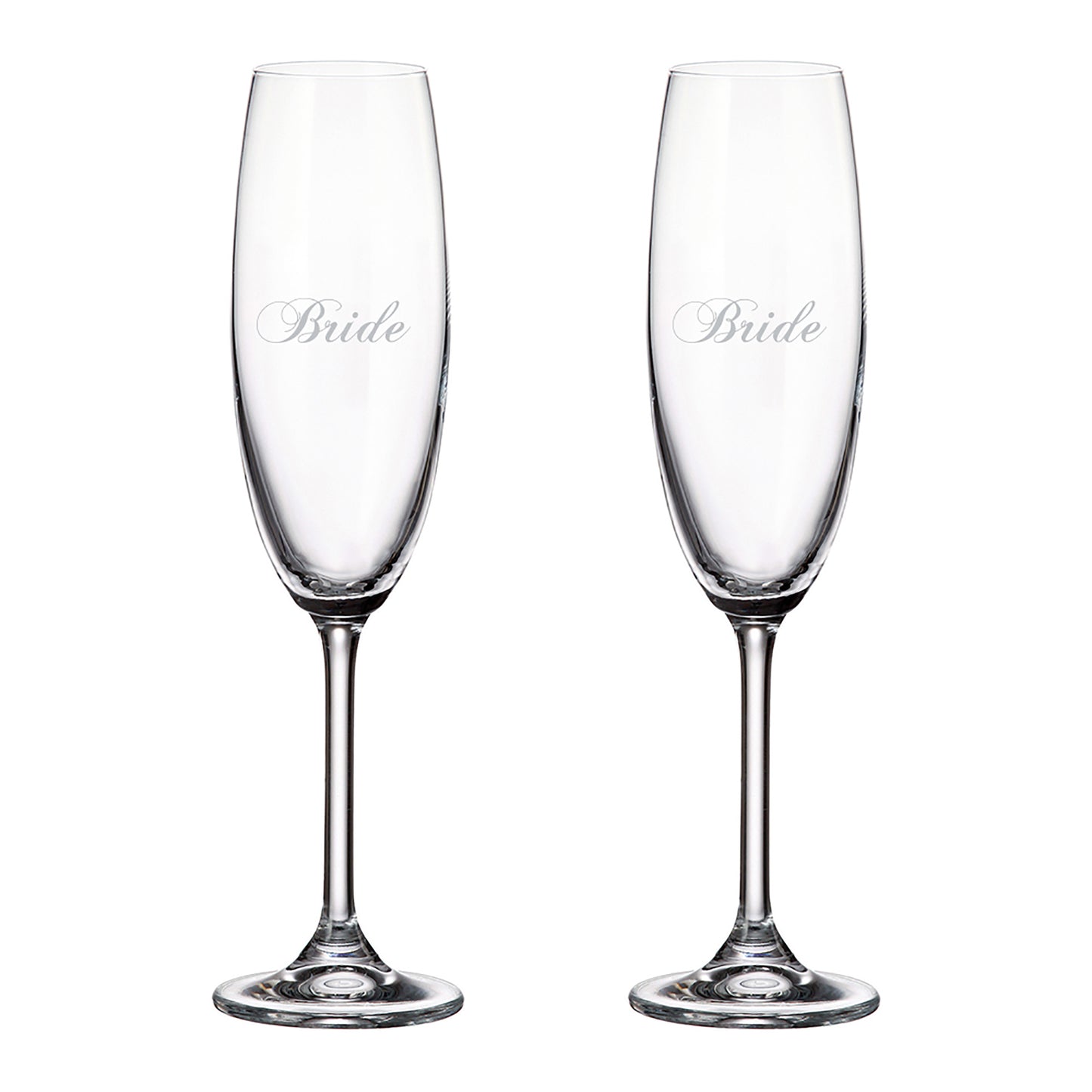 Elegant Cuisivin Bride & Bride Champagne Flutes set of two 220ml/7.5oz glasses | Unpredictable Gifts