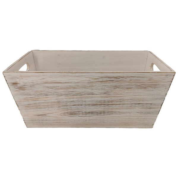 Distressed White Wooden Container - Unpredictable Gifts