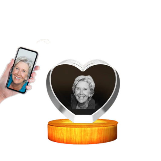 Personalized Freezepix 3D Photo Gift / LED Base Light Included - Unpredictable Gifts