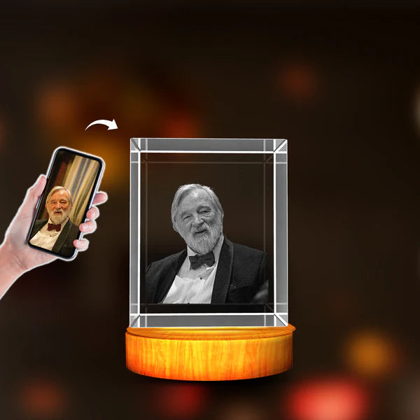Personalized Freezepix 3D Photo Gift / LED Base Light Included