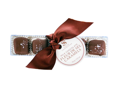SAXON CHOCOLATES Milk Chocolate Salted Caramels (5 pcs.) - Unpredictable Gifts