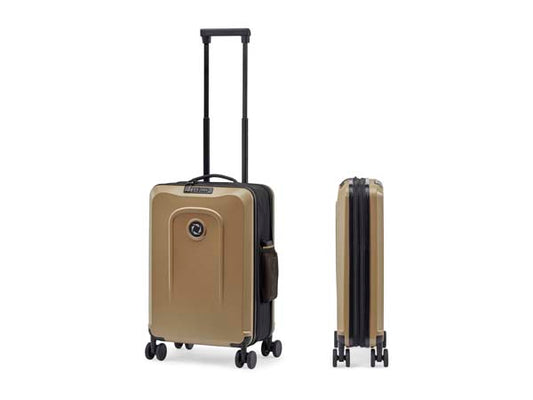 Shiny Champagne Brown foldable carry on trolley sen z° foldaway carry on trolley
