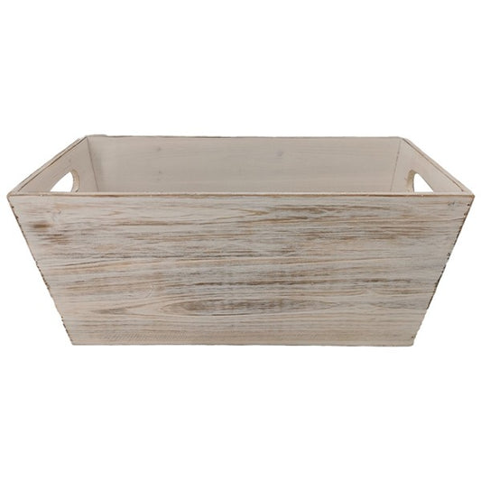 Distressed White Wooden Container - Unpredictable Gifts