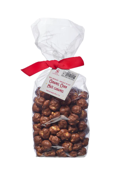 SAXON CHOCOLATES Milk Chocolate Covered Caramel Corn Bag