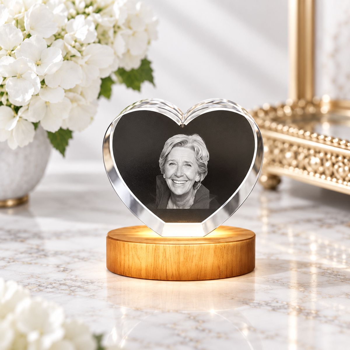 Personalized Freezepix 3D Photo Gift / LED Base Light Included