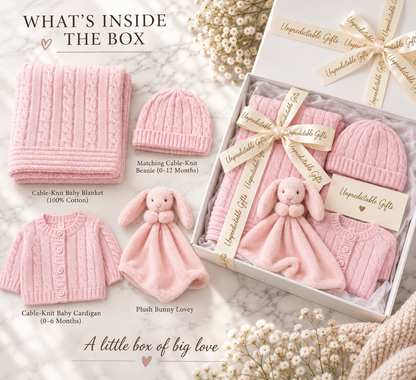 Personalized Pink Jellycat Bunny & Cotton Baby Gift Set
