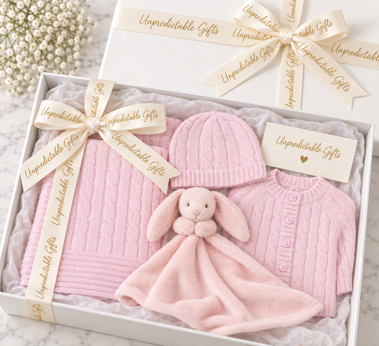 Personalized Pink Jellycat Bunny & Cotton Baby Gift Set