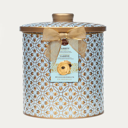 Mary Macleod’s Embossed Cookie Jar Tin – Holiday Gifts Variety Box (30 Cookies)