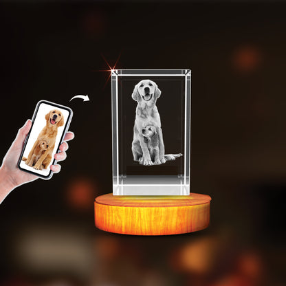 Personalized Freezepix 3D Photo Gift / LED Base Light Included