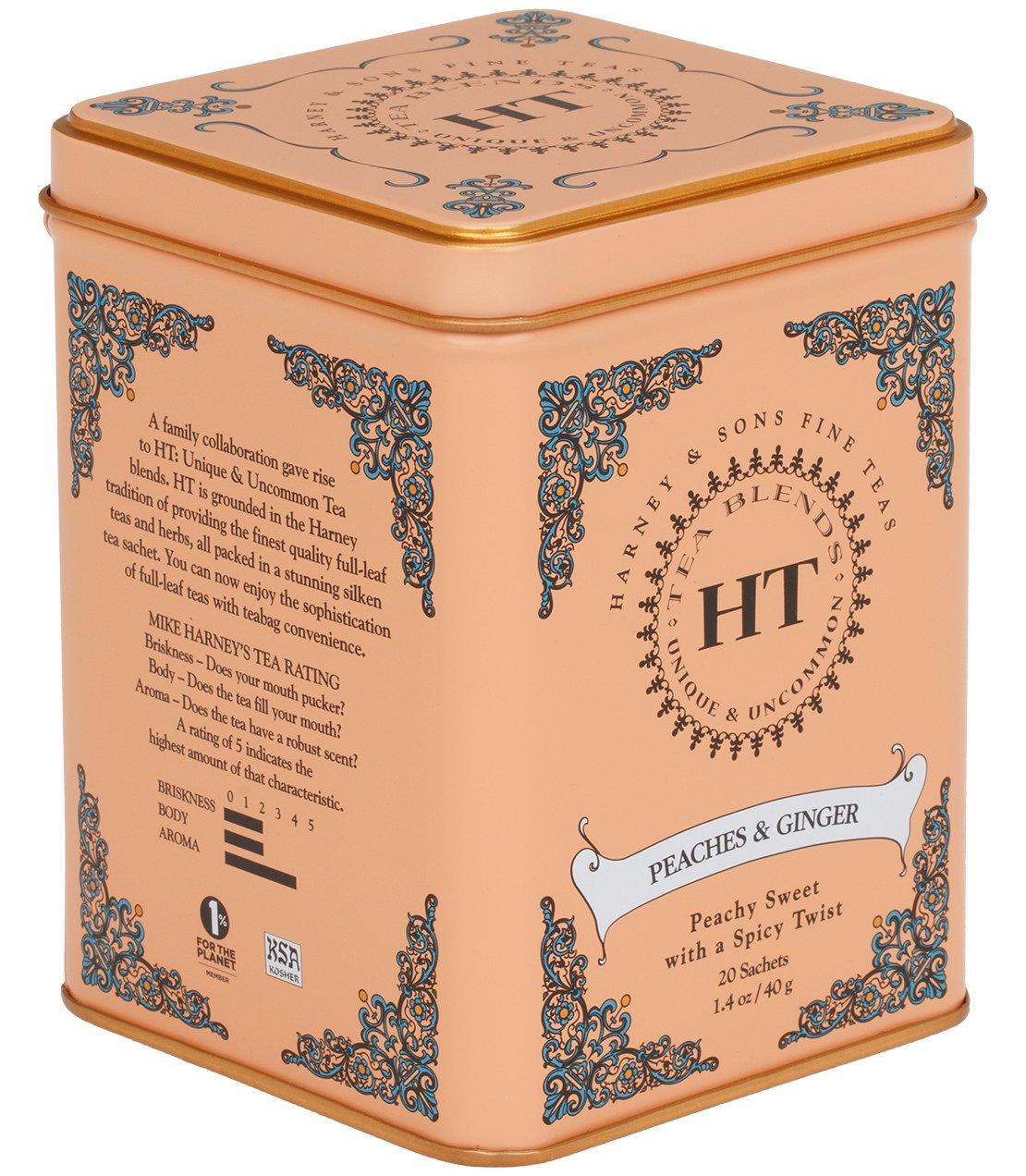 Harney & Sons HT Peaches and Ginger Black Tea (20 Sachets) - Unpredictable Gifts
