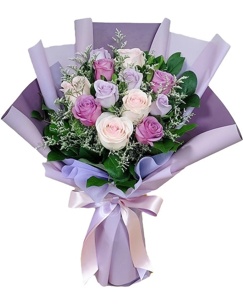 Rose Bouquet - Pink & Purple - Unpredictable Gifts