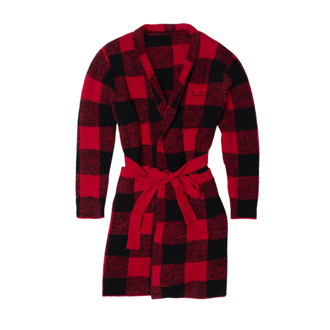 Plush Plaid Robe – Ultra-Soft Fleece Comfort