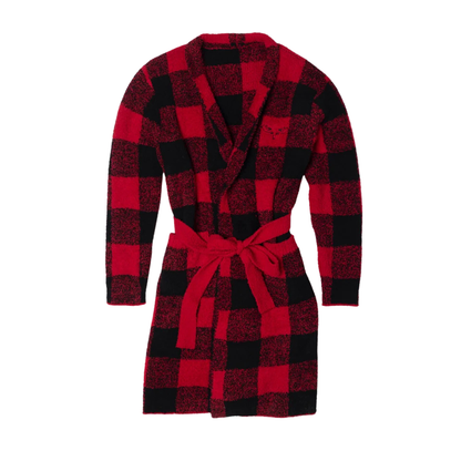 Plush Plaid Robe – Ultra-Soft Fleece Comfort