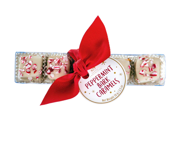 SAXON CHOCOLATES White Peppermint Bark Caramels (5 pcs.) - Unpredictable Gifts