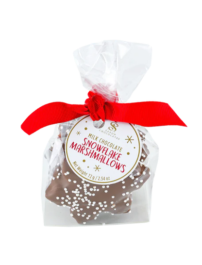 SAXON CHOCOLATES Milk Chocolate Snowflake Marshmallow Bag (3 pcs.) - Unpredictable Gifts