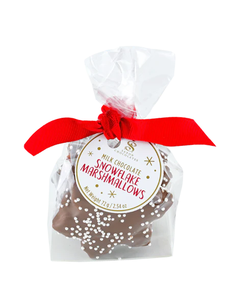 SAXON CHOCOLATES Milk Chocolate Snowflake Marshmallow Bag (3 pcs.) - Unpredictable Gifts