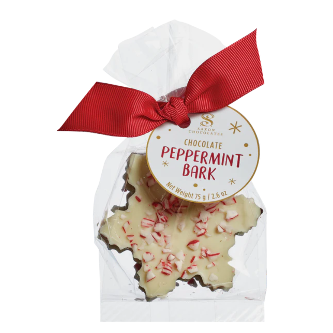 SAXON CHOCOLATES Peppermint Bark Snowflake Bag (3pcs.) - Unpredictable Gifts