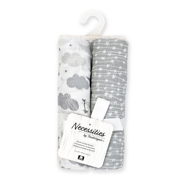 2-Pack Muslin Swaddle Blankets – Soft, Breathable, and Perfect for Baby Gift Baskets - Unpredictable Gifts