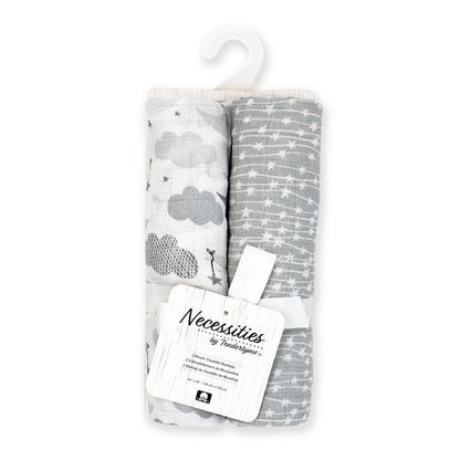 2-Pack Muslin Swaddle Blankets – Soft, Breathable, and Perfect for Baby Gift Baskets - Unpredictable Gifts