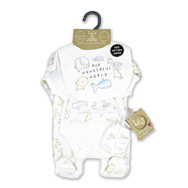 5-Piece Dream Theme Set – Cozy Cotton Essentials for Baby Gift Baskets - Unpredictable Gifts