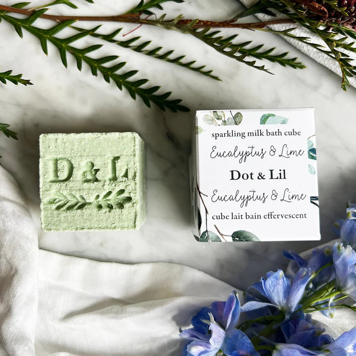 Eucalyptus & Lime Sparkling Milk Bath Cube - Unpredictable Gifts
