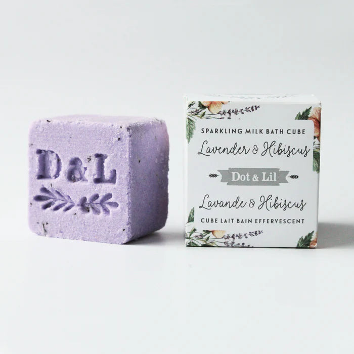 Lavender & Hibiscus Sparkling Milk Bath Cube - Unpredictable Gifts