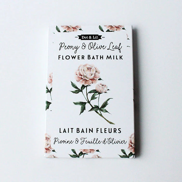 Peony & Olive Leaf Flower Bath Milk Sachet - Unpredictable Gifts