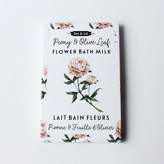 Peony & Olive Leaf Flower Bath Milk Sachet - Unpredictable Gifts
