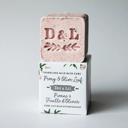 Peony & Olive Leaf Sparkling Milk Bath Cube - Unpredictable Gifts