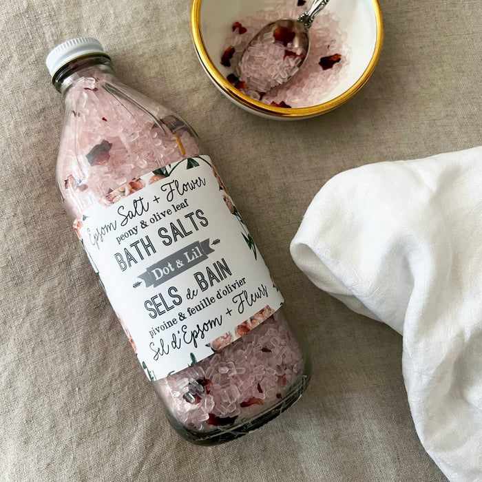 Peony & Olive Leaf Bath Salt - Unpredictable Gifts