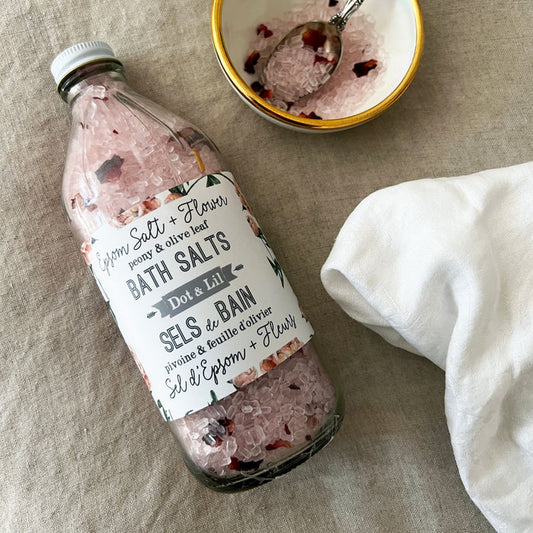 Peony & Olive Leaf Bath Salt - Unpredictable Gifts