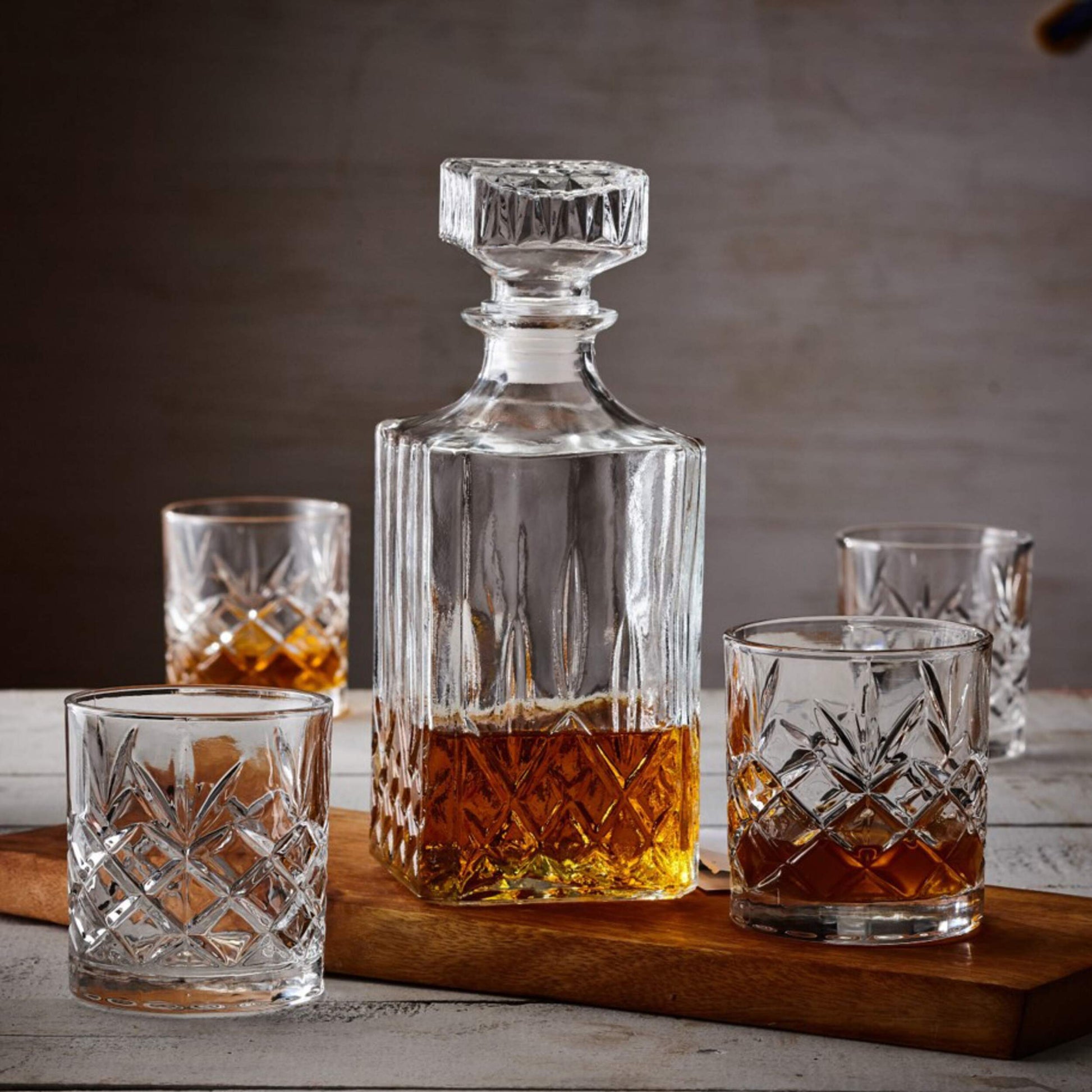 Glass Whiskey Decanter & Glasses Set, 5-pc - Unpredictable Gifts